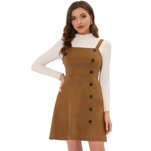 Amazon Essentials Terracotta decorative Button-Front Mini Dress